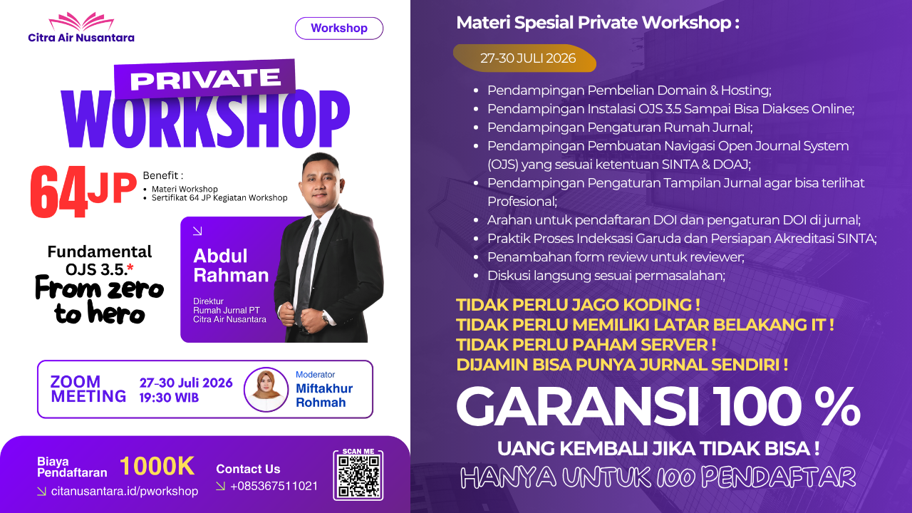 Private Workshop : Fundamental OJS 3.5, From zero to hero